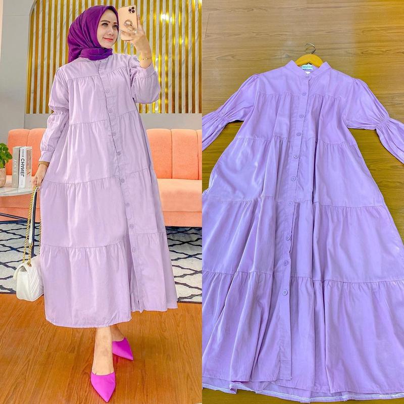 Product Introduction of M889# Factory Direct Muslim Long-Sleeved Cotton Dress Women's Arabic Robe Southeast Indonesia Dress 8