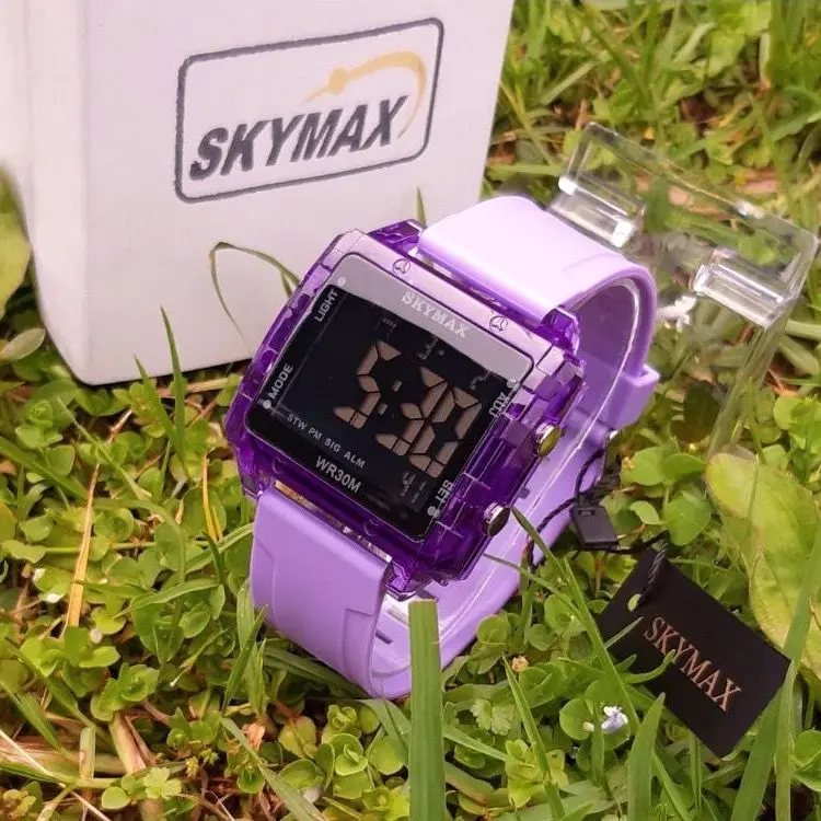 Jam tangan UNISEX Pria Wanita Original transparan anti air Kekinian Digital Rubber FREE BOX