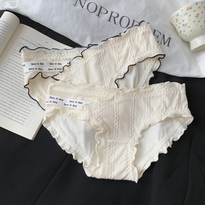 Product Introduction of Modal Girl Underwear Women's Cotton Seamless All Cotton Pure Cotton Crotch Mid Waist Panties 5