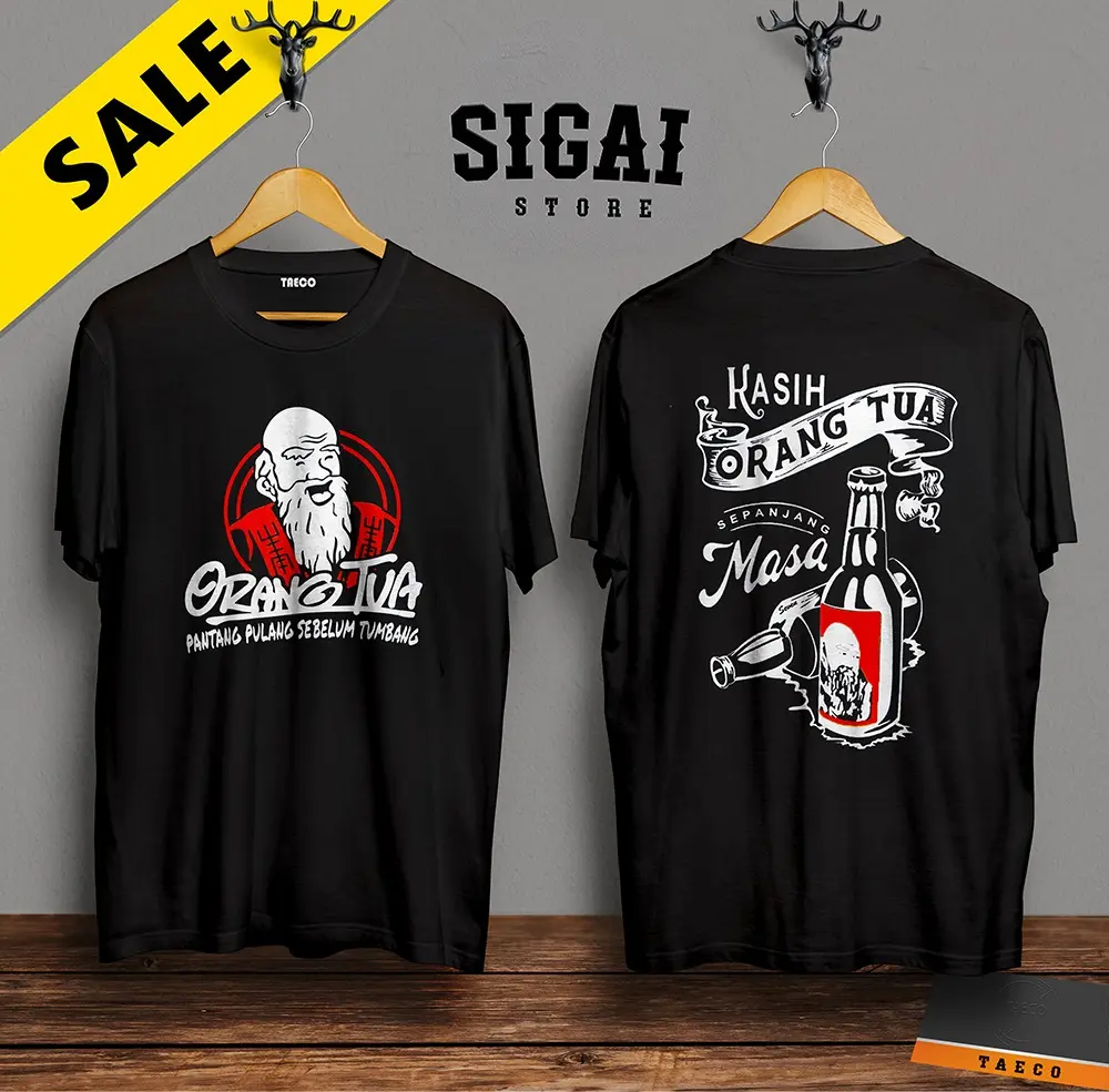 T SHIRT KAOS GAMBAR ORANG TUA///KAOS ORANG TUA JUBAH MERAH/KAOS KEKINIAN/KAOS KEREN/KAOS PRIA/WANITA/KAOS MURAH FULL CATUN COD Baju Combed Distro Oblong Nyaman