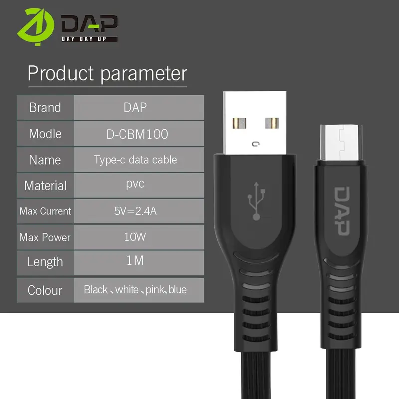 DAP Kabel Data CB Series Micro Type C & Lightning 100cm 2.4A Fast Charging - Garansi 1 Tahun Cable Charger - Kabel Charger 8
