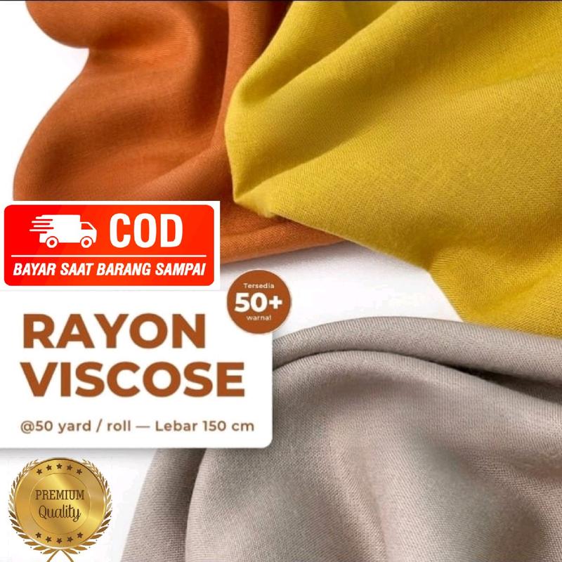 Kain Katun Rayon Viscose 0,5meter bahan halus lembut pakaian 0