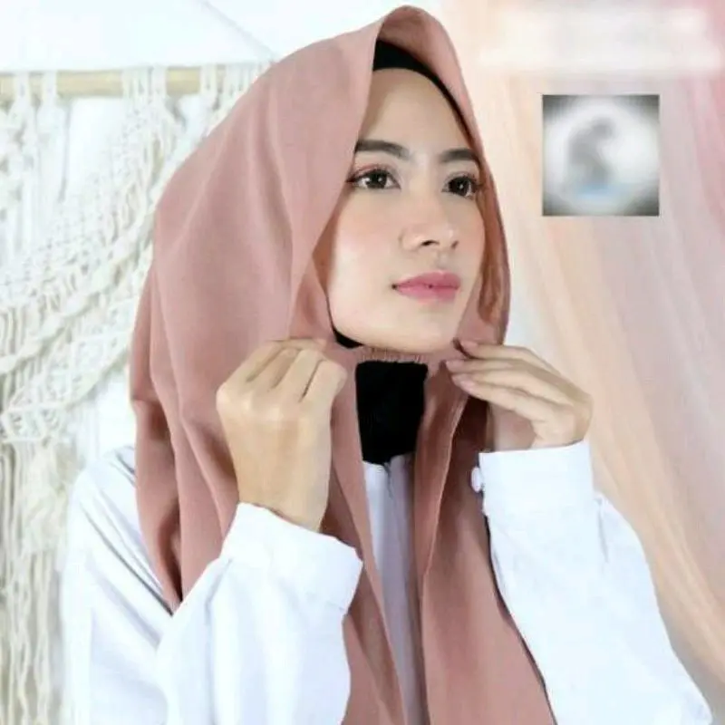 Jilbab Pashmina Instan Tali Diamond Ceruty Panjang Jahit Tepi Sleman Jogja Dewasa