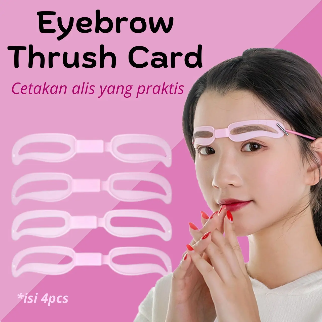 Eyebrow Card Cetakan Alis Instan Tali Dengan 4 model Bentuk Alis Makeup