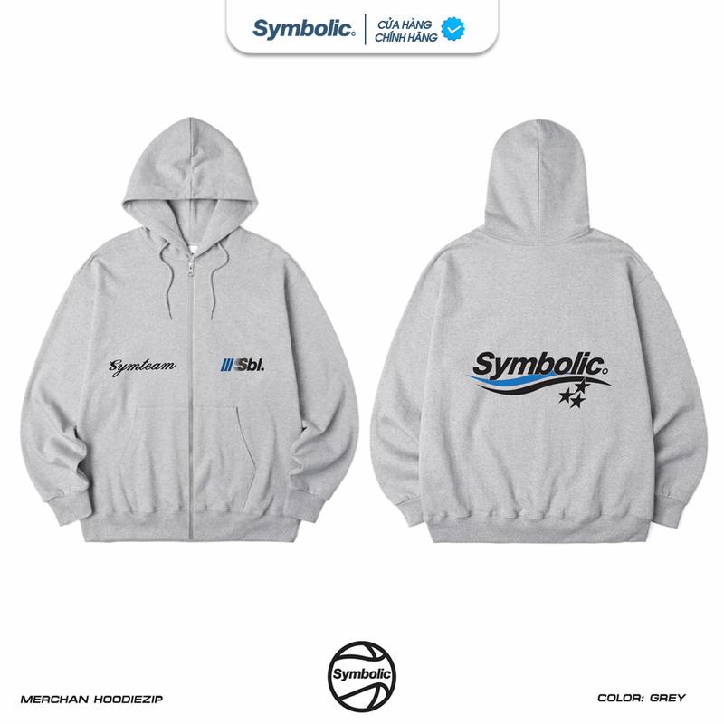 Symbolic Áo Merchan Hoodie Zip vải nỉ chân cua