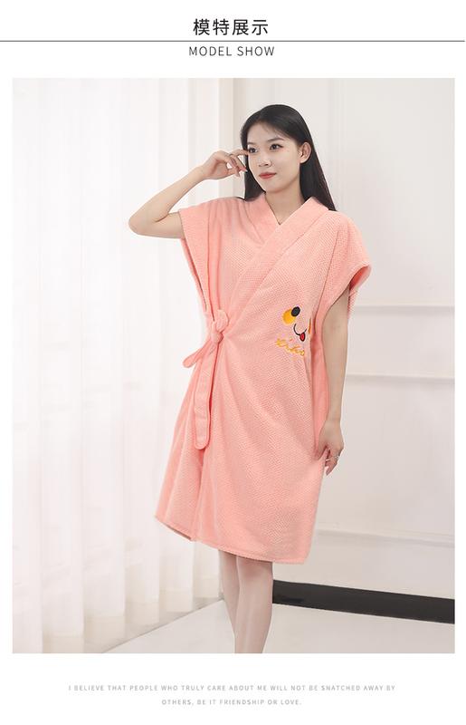 Product Introduction of Áo choàng tắm kẻ sọc dứa, hàng mới về, khăn tắm có thể đeo được, làm bằng lông cừu san hô, dày và mềm mại, thấm hút, thích hợp cho đồ ngủ tại nhà và khách sạn, quần áo cho phụ nữ, phụ nữ và nam giới, Wenmen 19