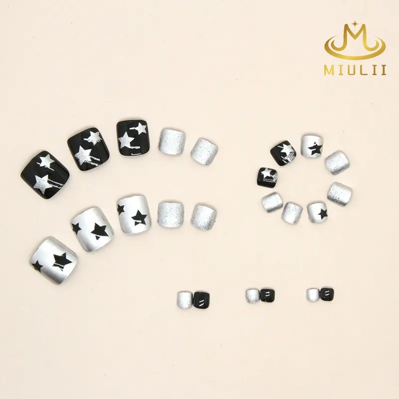 (BP)MIULII Barbie Nails A0776 Kuku Palsu isi 24pcs Art Lem Tempel Polish Cat 1