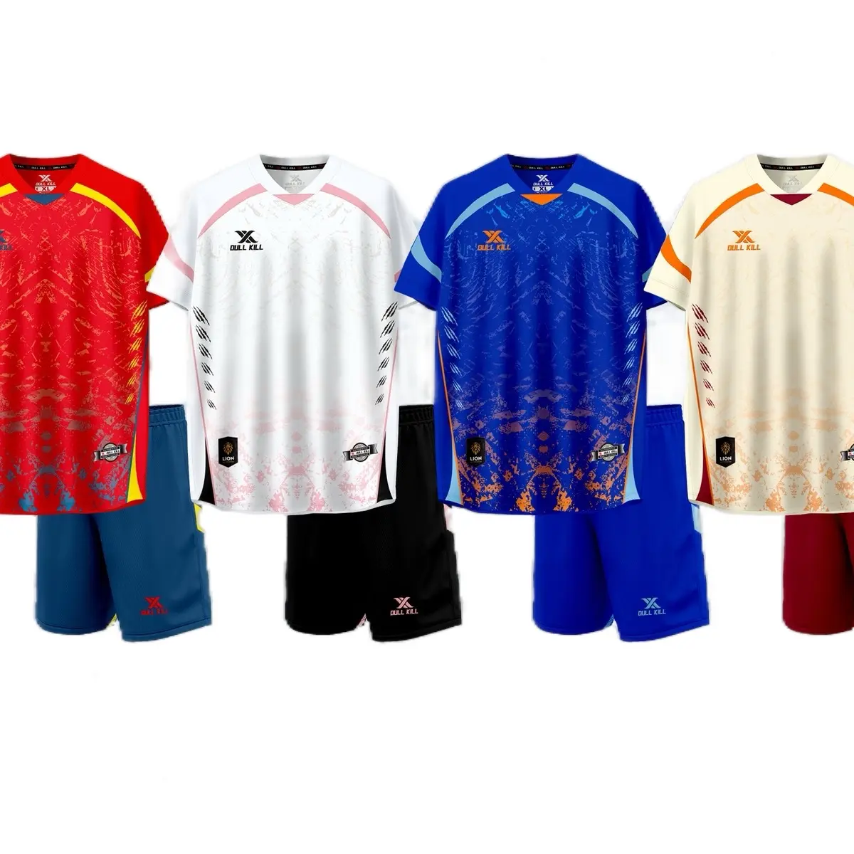 Bộ áo bóng đá thiết kế dullkill LION vải mè thoáng mát, thấm hút mồ hôi set đồ