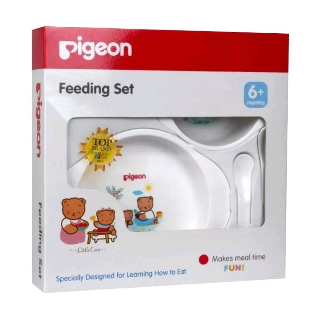 FEEDING SET PIGEON MINI SET 4 1 PIRING KECIL, 1 MANGKUK, 2 SENDOK Cewek Cowok