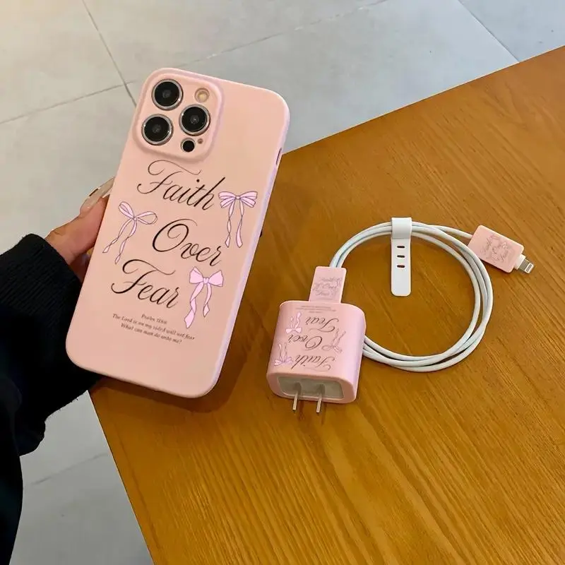 Phone Case with Charger Saver, Decorative Phone Protector Cover, Phone Accessories Compatible with iPhone 11 12 13 14 15 16 Pro Max 4