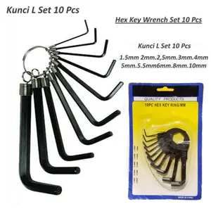 KUNCI L SET 10 pcs HEX KEY RING 1 2 3 4 5 6 7 8 9 10 mm 10in1 Tools Wrench