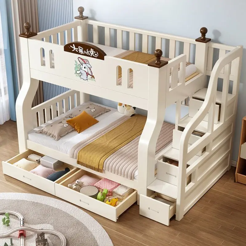 [SG Sellers] Upper Lower Bed Bunk Bed All Solid Wood Children Child Mother Bed Multifunctional