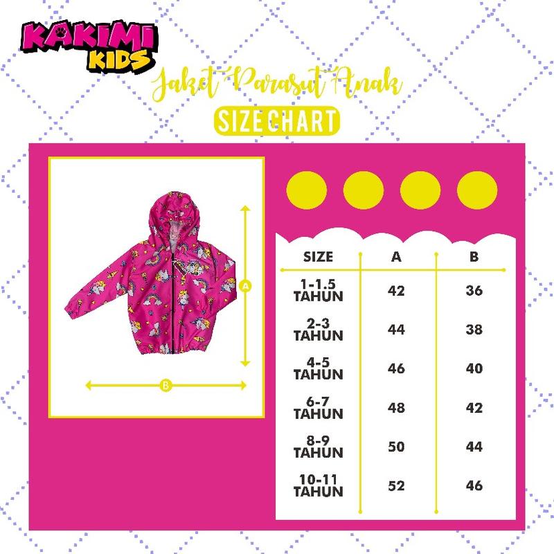 Product Introduction of JAKET PARASUT ANAK "PINK RAINBOW" FULL PRINTING Santai 0