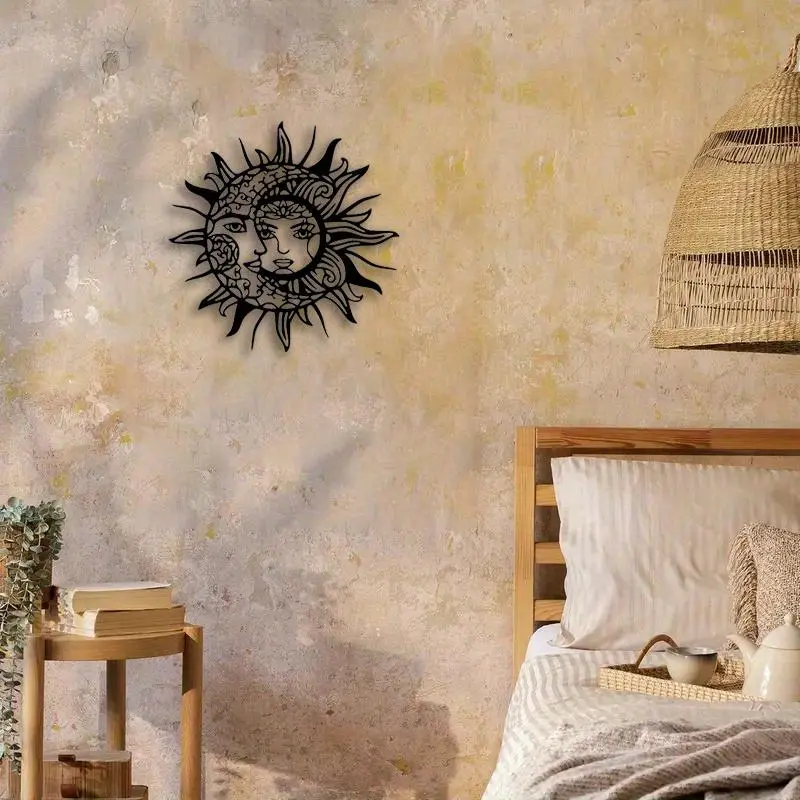 Sun & Moon Pattern Wall Art, Wall Decor, Wall Hanging Decor for Home Living Room Bedroom, Room Decor, Home Decor, Hangable, Decoration, Design, Ornaments, Interior, Artistic, Unframed Wall Art, Sun Moon Print Unique Artwork, Modern Abstract Art 5