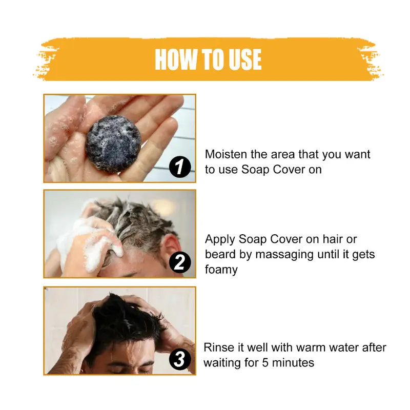 Rambut Hitam Sabun Penggelap Rambut Sabun Sampo Bar Penggelap Polygonum Essence Hair Darkening Shampoo Bar Soap Black Pomade Penghilang Uban Penyamar Rambut Putih Pomade Hitam 8