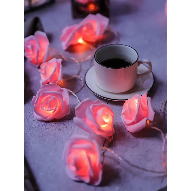 Led Rose Flower String Lights, Indoor Romantic Decoration For Proposal, Birthday, Girls' Room Decor gifts  best  friend scream  mask Ornaments Pink 7