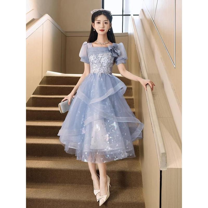 Váy dạ hộiXanh Biển nhỏ dành cho phụ nữ, váy dự tiệc thanh lịch cao cấp, giá cả phải chăng, sang trọng, chủ nhà, buổi lễ dành cho người lớn, phong cách hàng ngày, bộ sưu tập mới 2023 váy cổđiển haanh. vay