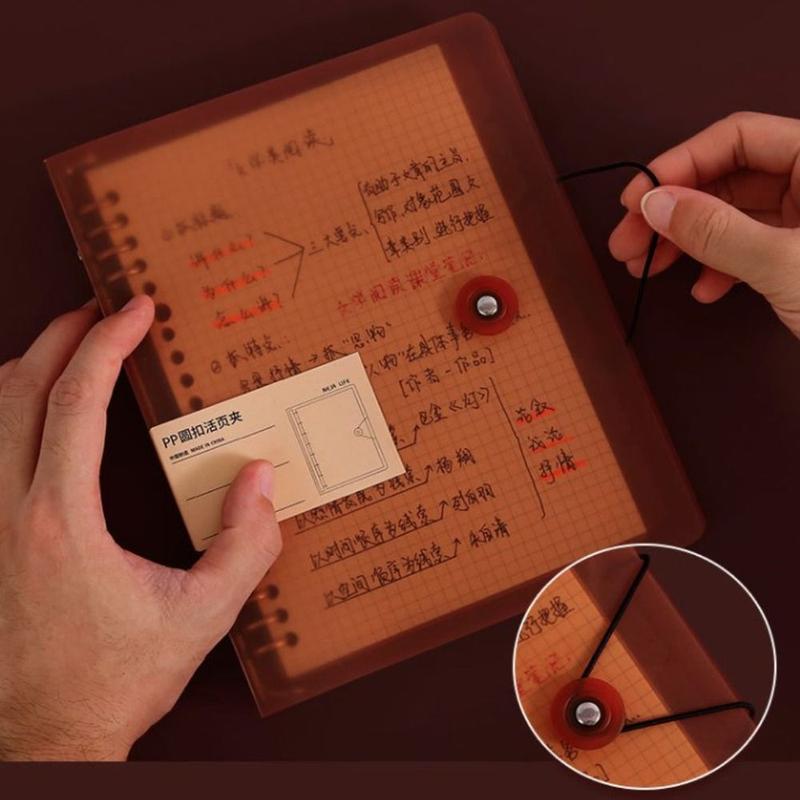 Product Introduction of Vintage Inner Cover A5/B5/A4 Binder Cover 8 Hole DIY Binder Loose Leaf Notebook Shell Transparent Notebook Binder A4 File Folder Cover Business 12