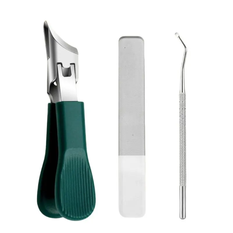 Stainless Steel Nail Clipper Set, 3 Counts/set Multifunctional Large Opening Anti-splash Nail Clipper, Professional Manicure Clipper for Home & Salon Use