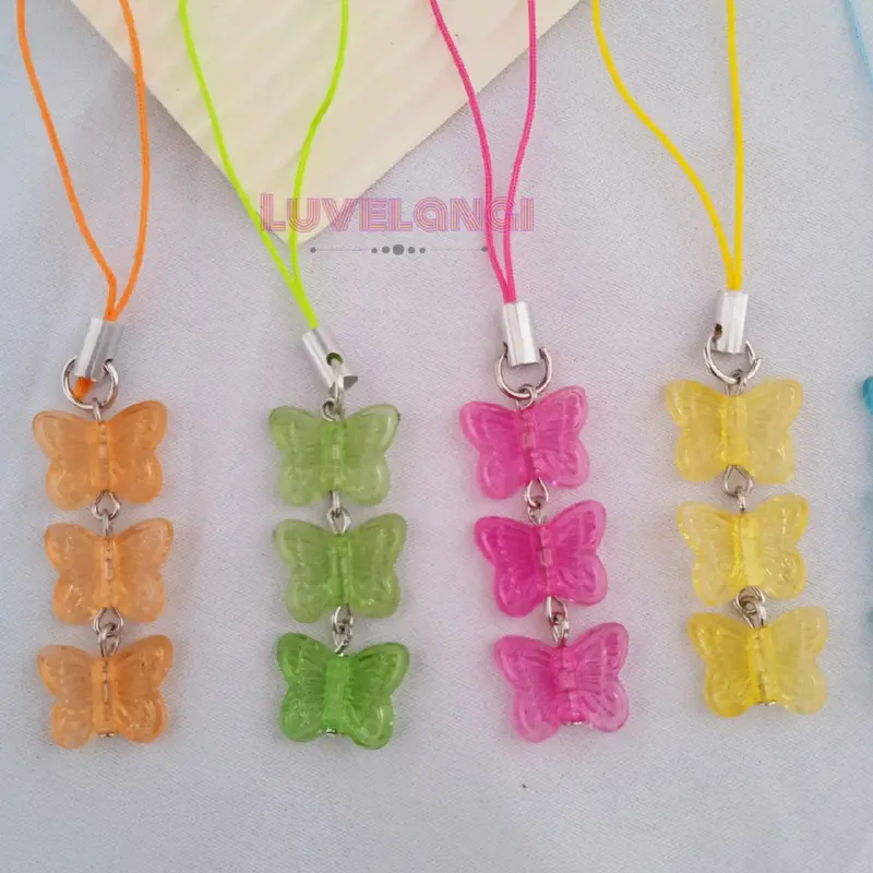 (3 Kupu) Strap hp manik / phone charm minimalis / gantungan hp manik-manik Plastik 2