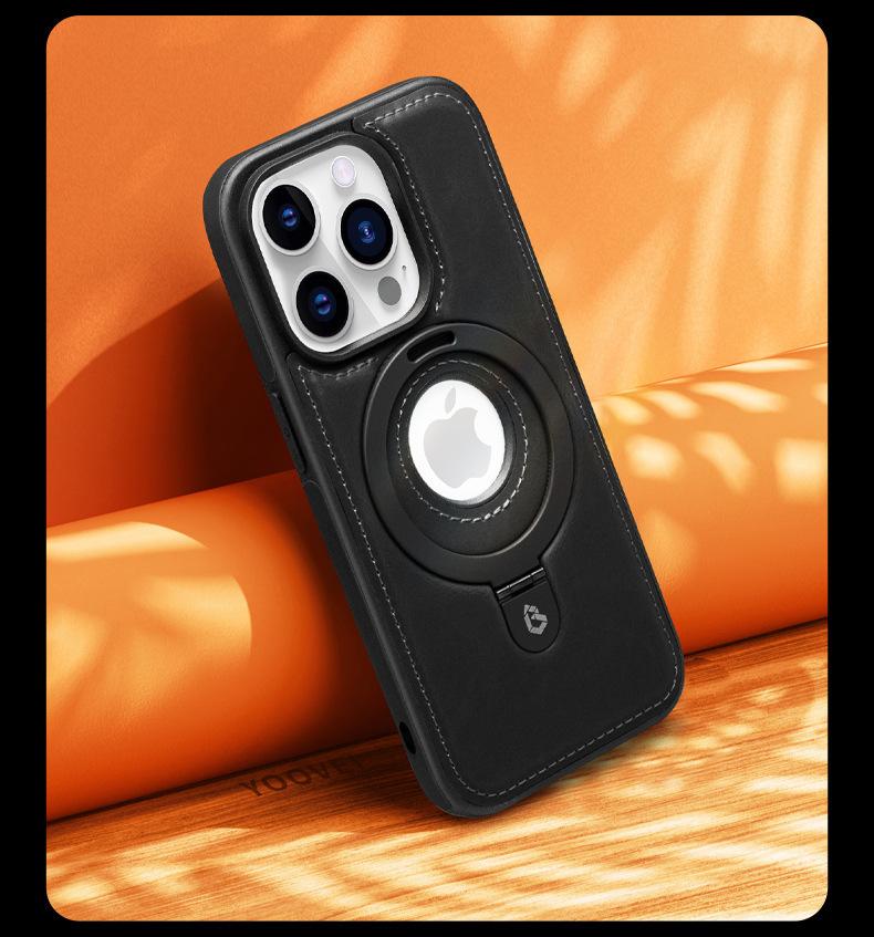 Product Introduction of Magnetic Phone Case, Luxurious Genuine Leather, Suitable for iPhone 12 13 14 15 16 Pro Max and 14 15 16 Plus, Magnetic Safety Protective Case, with P-shaped Fixing Ring, Stand Logo, Cut-out Back Cover 20