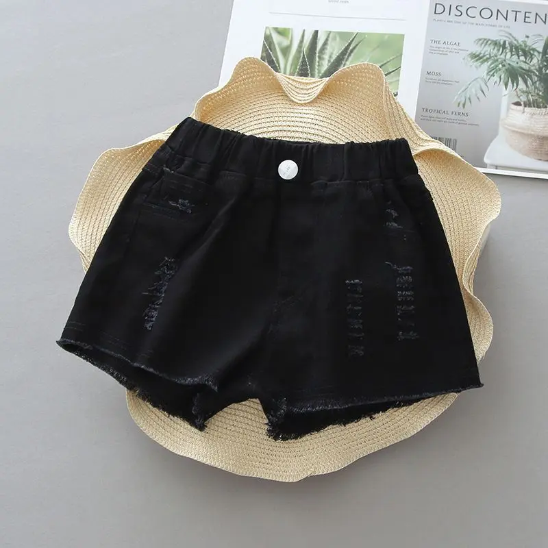 Quần Short Denim, Cho Bé Gái, Rách, Trang Phục Mùa Hè, Thời Trang, Có Cỡ 5, 6, 7, 8, 9, 10, 11, 12, Thích Hợp Cho Trẻ Em Trung Và Lớn, Phong Cách Hàn Quốc, Thích Hợp Cho Bé 12 Tuổi, Quần Mỏng, Quần Áo Trẻ Em 5