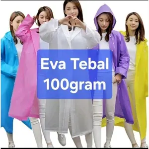 [ANSA88] Jas hujan EVA Tebal 100gram dewasa jas hujan dewasa poncho mantel hujan semi transparan
