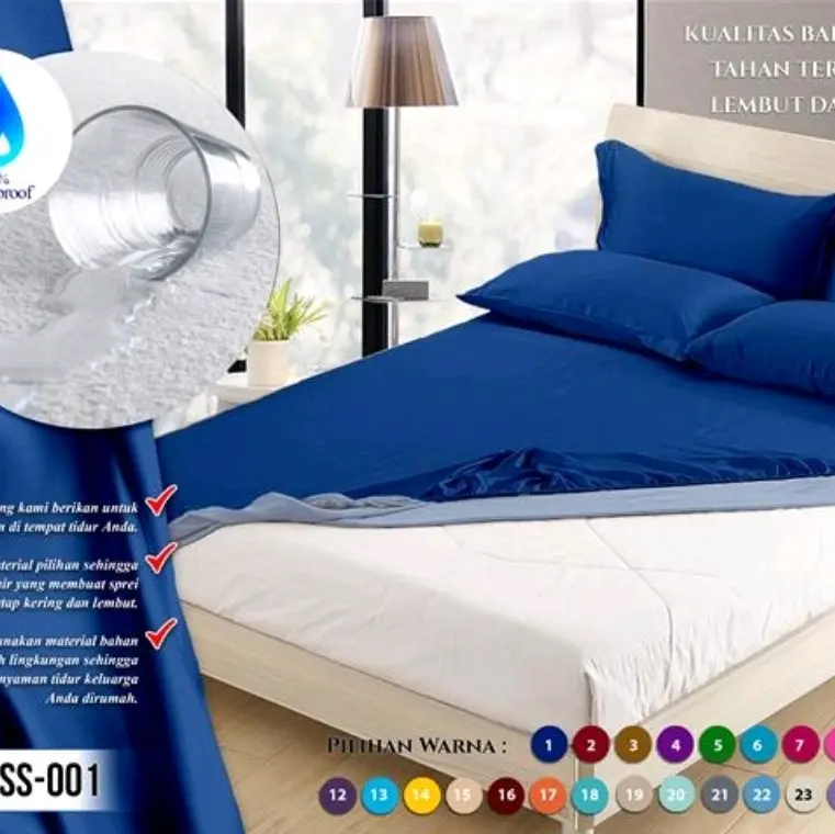 Sprei Waterproof 180x200 CM Anti Air Tersedia Untuk Tinggi Kasur 20,30 Dan 40 CM Kualitas Premium 6