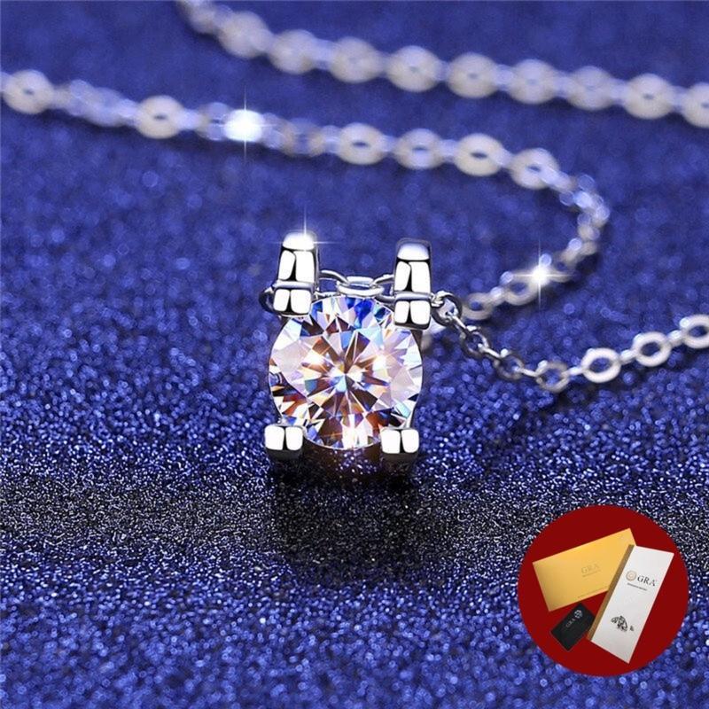 Product Introduction of (With Gra Certificate)  Pt950 Platinum Classic Moissanite Necklace Simple Elegant White Diamond Pendant Fine Jewelry 17
