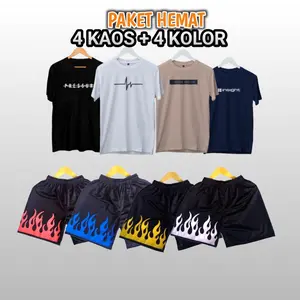 4 KAOS + 4 KOLOR PAKET HEMAT 100K Pria