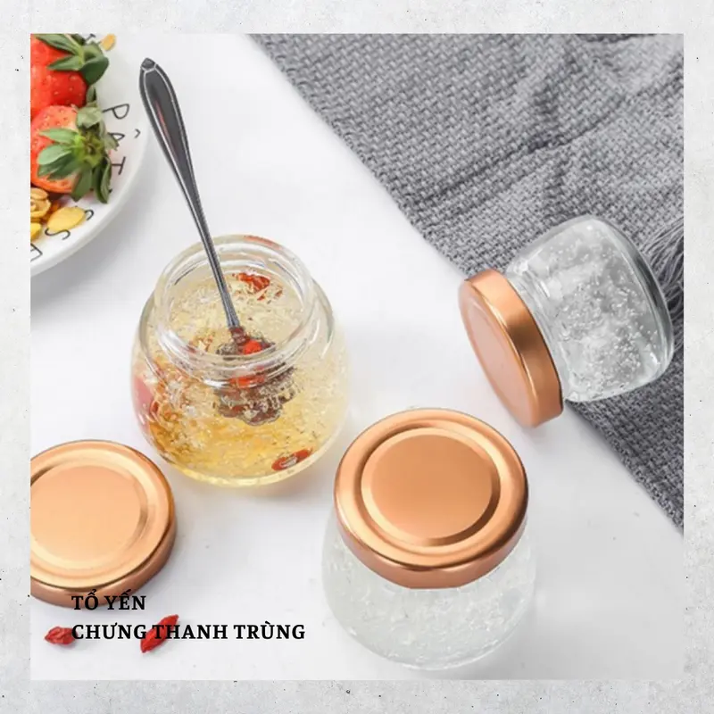 Hũ sen bầu chưng yến 100ml - 150ml - 75ml, hũ thủy tinh chưng yến 0