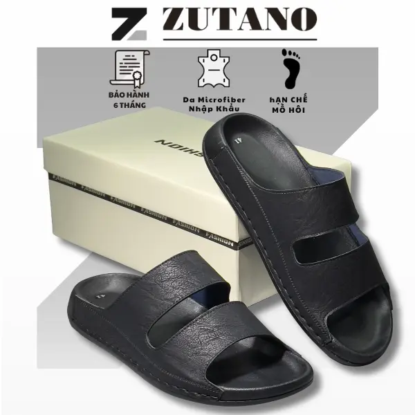 Dép Nam 2025 Hai Quai Microfiber Chống Nhăn ZUTANO Đế Cao Su TPR - DéP, Slipper