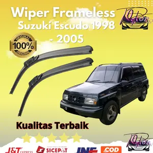 Wiper Mobil Suzuki Escudo 1998 - 2005 Frameless 1 Set Kiri dan Kanan Tanpa Rangka Besi Blade Kaca Karet Kendaraan Motorcycle