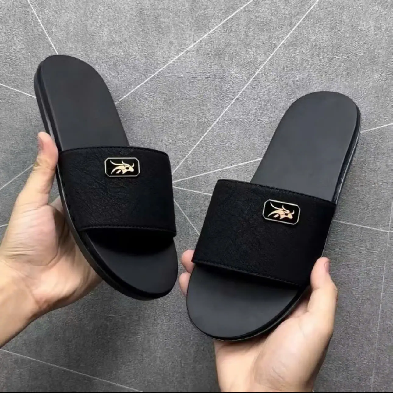 [ Đế Khâu ] Dép đế khâu 2 lớp cao su trống trơn trượt sừng bò