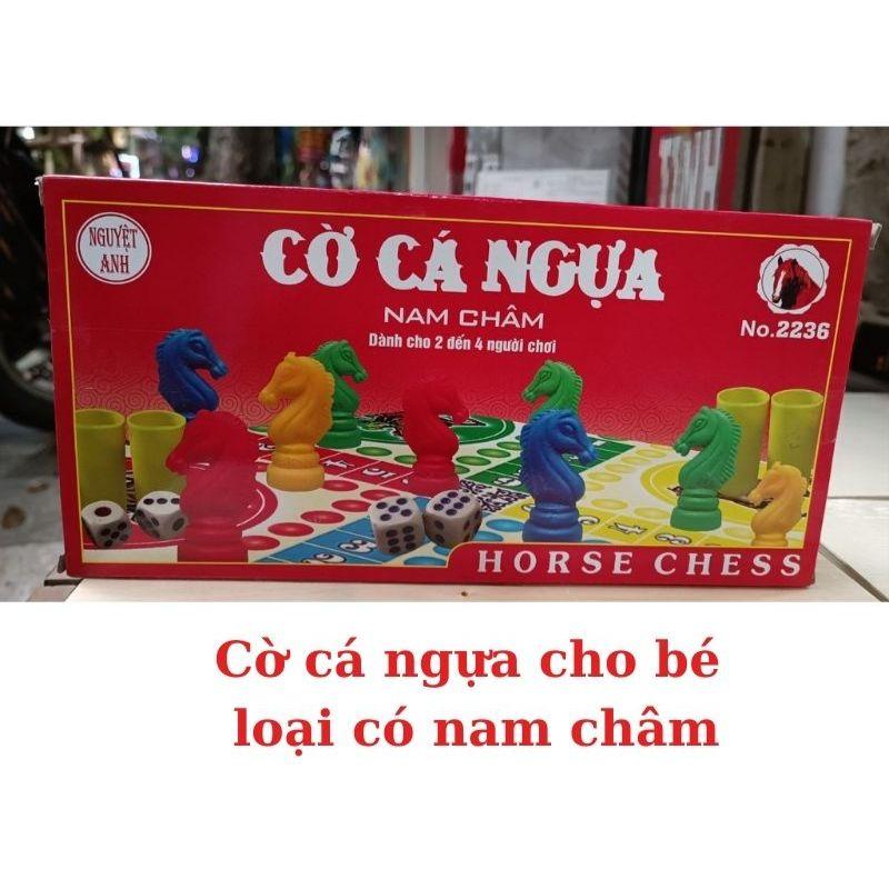 Bộ đồ chơi cờ cá ngựa loại có nam châm cho bé kích thước bàn cờ 28 x 28 cm