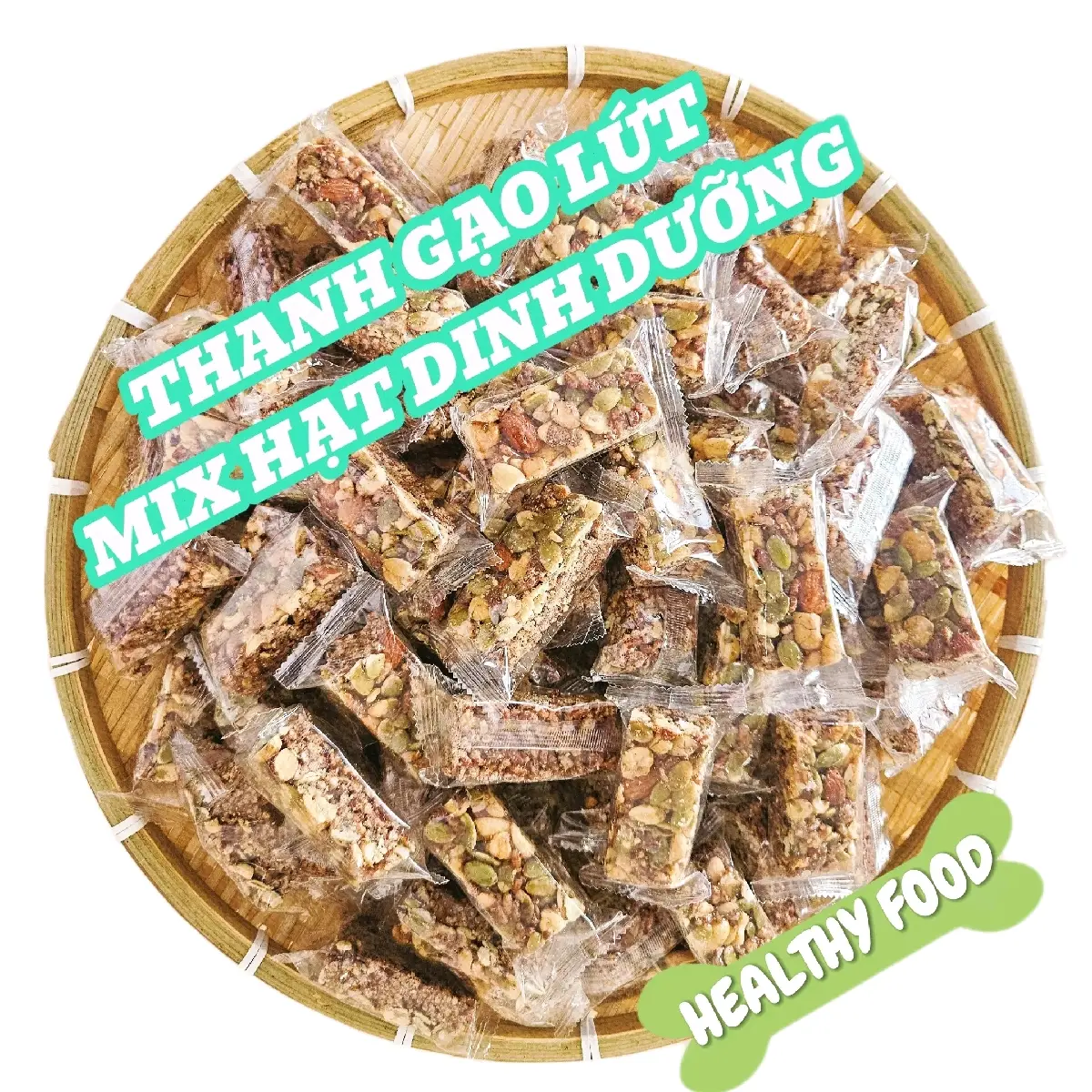 1KG thanh gạo lứt mix hạt dinh dưỡng chứa Omega 3 healthy Snack Candy