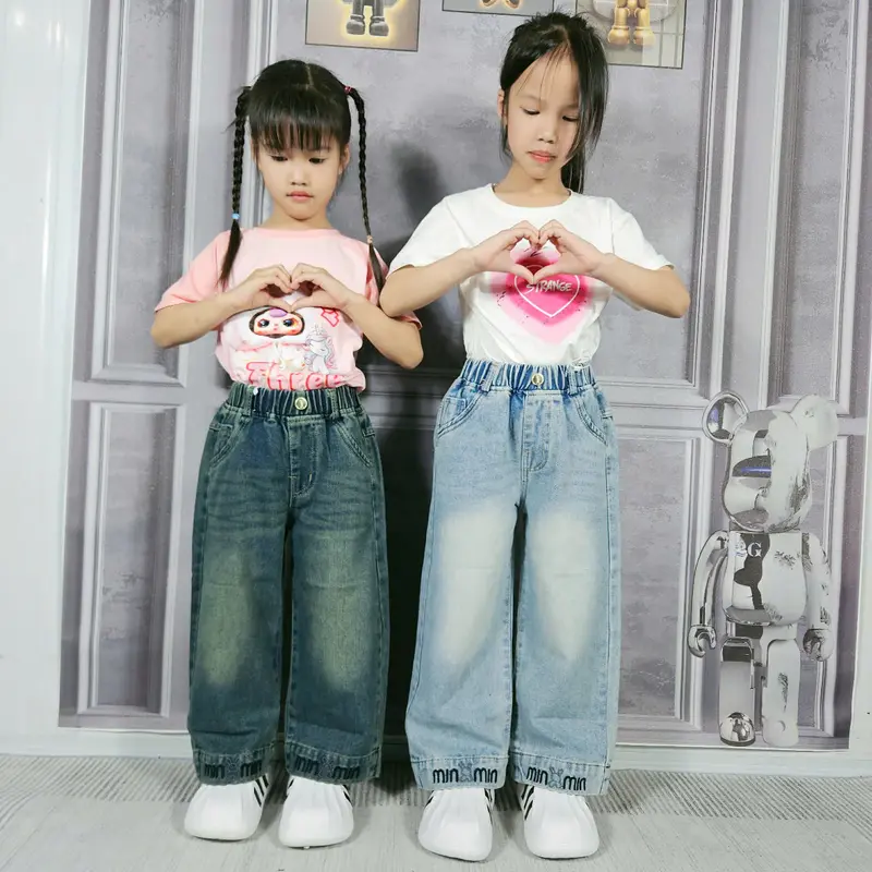 HANNA XUKA Quần Jean Bé Gái MA001 Chất Liệu Jean Mềm Mại Phong Cách Thời Trang 2 Màu Size 11-17 16-50KG Dễ Thương Dành Cho Bé Từ 5-14 Tuổi 4