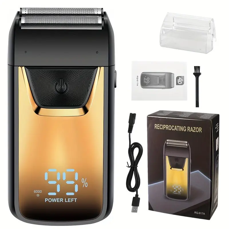 Three Speed Adjustable Electric Shaver, Rechargeable Electric Razor with Intelligent Digital Display, Professional Beard Trimmer for Men, Winter Gift 6