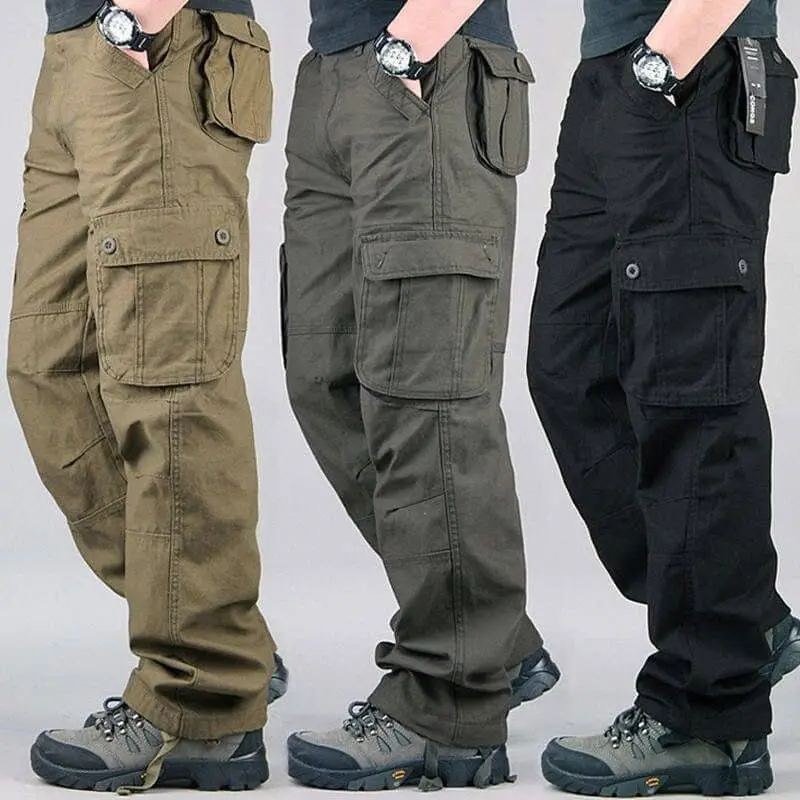 Shop cargo pants C-H [ready stock] for men, tactical pants with six pockets, wearable straps/zipper carrier/multi-pocket work clothes/work pants/hiking pants
