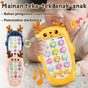 Mainan Telepon Edukatif Anak Bentuk Rusa Lucu Suara Musik Angka Interaktif Belajar Warna dan Bunyi Cocok untuk Bayi Balita TK PAUD Hadiah Ulang Tahun Anak Laki Laki Perempuan Mainan Belajar Usia Dini Ringan dan Aman