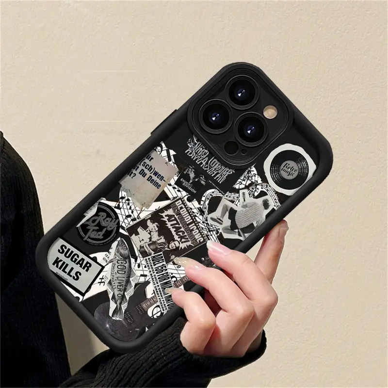 Case For Redmi A3 12 13C 12C 10C 9C A1 9A A2 Note 12 Pro Note11 11S 10S 12 9 10A Poco M3 Pro X5 Poco C61 POCO M6 4G  Artistic Dark Moon Butterfly and American Label Illustration Silicone Soft Case Cover Case PANDU PATRIA 4