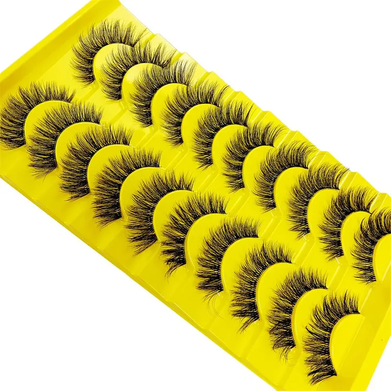 Fluffy Wispy Cat Eye Style Fake Lashes, 10 Pairs Natural Curling Eye Makeup Strip Lashes, Full Volume Eyelash for Lashes Extensions, Cosmetic Gift 4