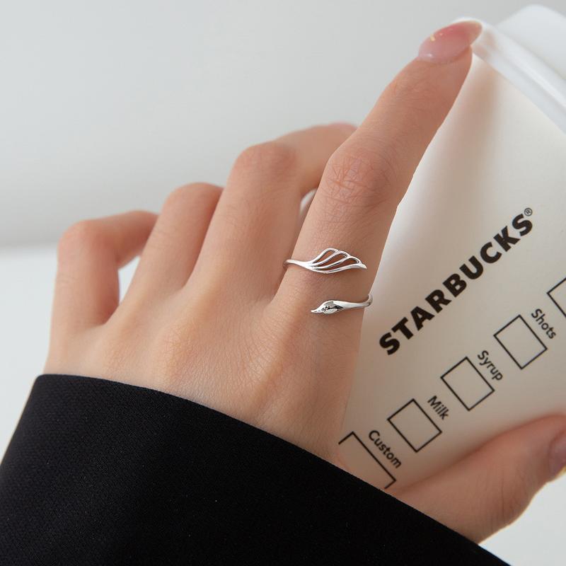 Nhẫn hình thiên nga freesize, nhẫn đeo ngón trỏ phong cách Hàn Quốc