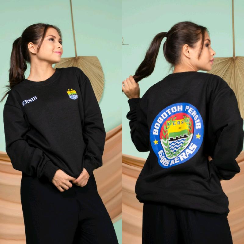 sweater crewneck persib cowo or cewe Katun Fleece Tebal Wanita Unisex 1