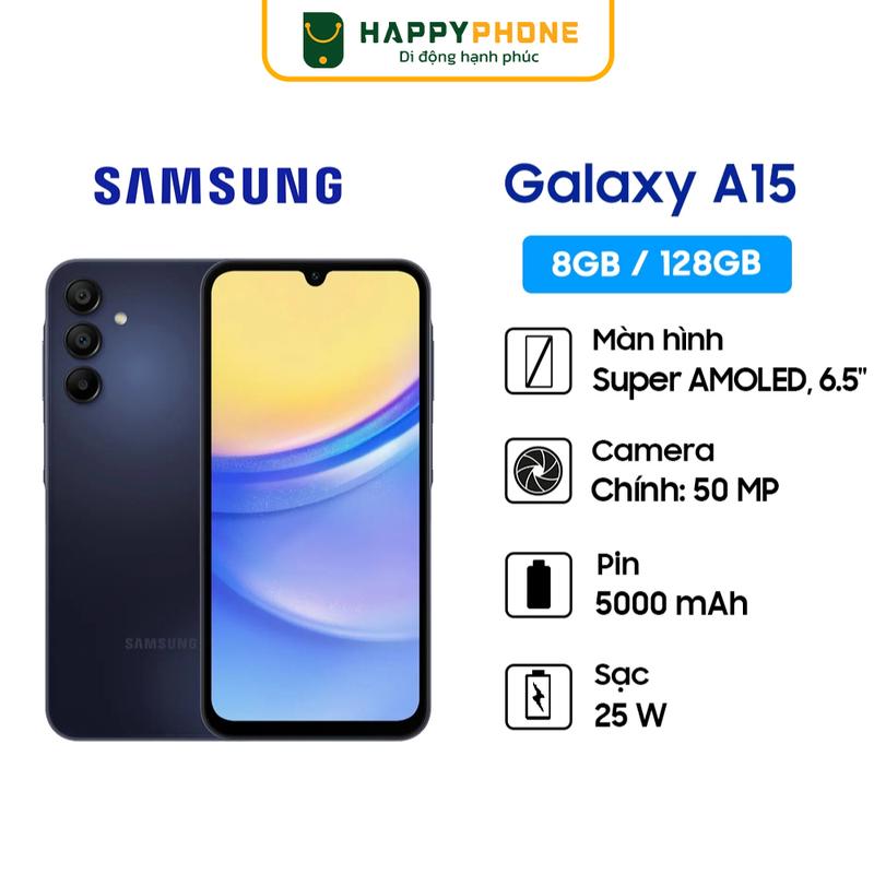 Điện thoại Samsung Galaxy A15 (8GB - 128GB) - Hàng mới, chính hãng 100%, bảo hành 12 tháng Mobile Phone