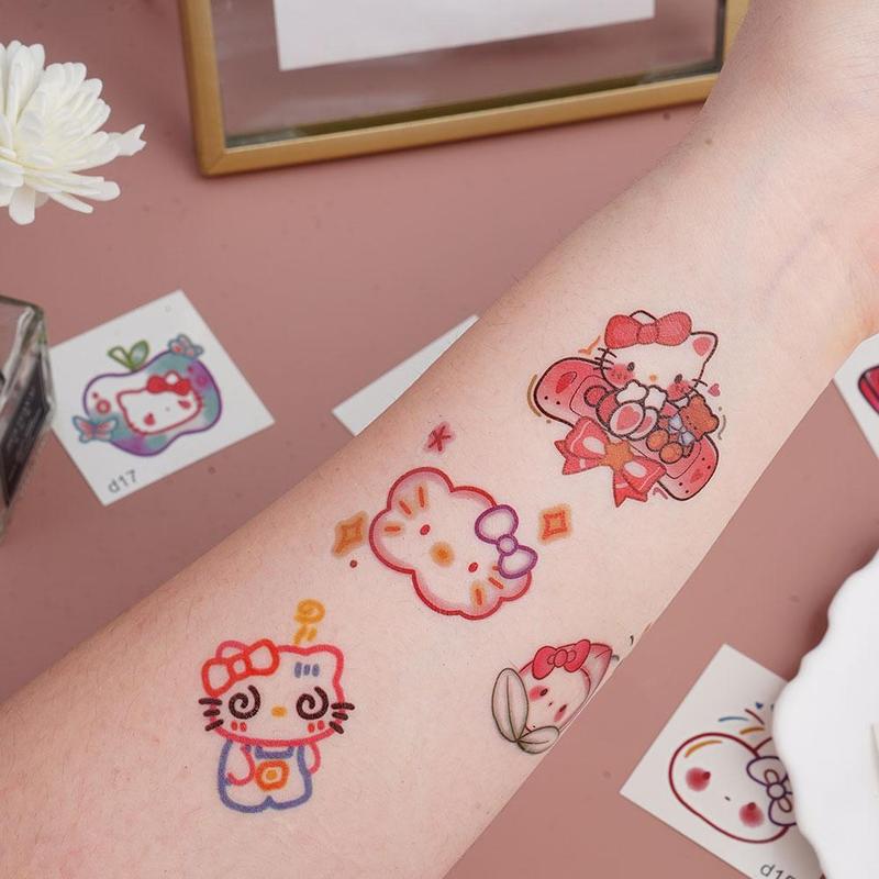 Product Introduction of Miếng Dán Hình Xăm, Phong Cách Ins, Đầy Màu Sắc, Thiết Kế Hello Kitty, 24 / 25 Cái, Miếng Dán Cơ Thể, Đồ Chơi Dopamine, Dễ Thương, Y7X1 23
