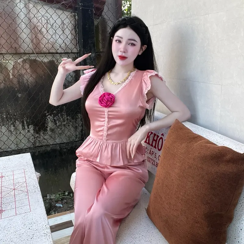 Set bộ quần áo cánh tiên lụa bông hồng TY2012 Thư Ying Shop (có túi) <1m62 eo <73 5