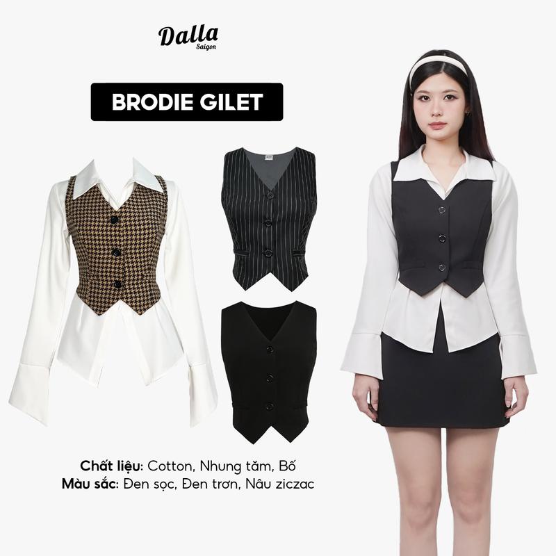 (GL03) DALLA Áo gile nữ dạng vest cài khuy