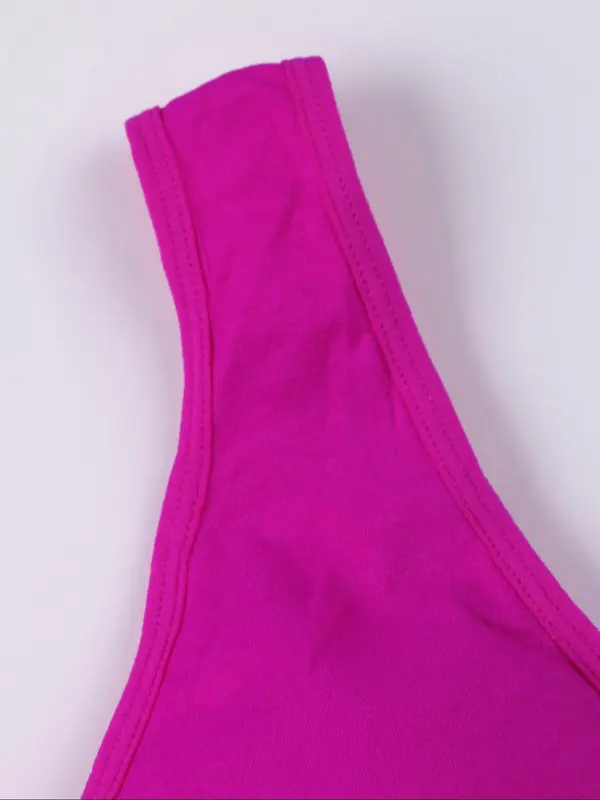 【Plus Size】 Solid Wireless Bra, Comfortable Breathable Bra, Women's Plus Size Underwear for All Seasons 1