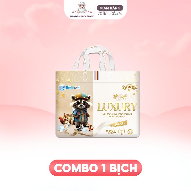 1 Bịch MOMO DIAMOND LUXURY Bỉm Đêm Cao Cấp Tã Bỉm Dán Quần Cho Bé